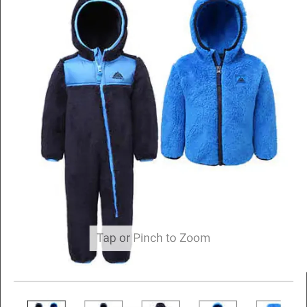 Snozu Infant 2-piece Fleece Set, jacket and snowsuit, Blue nwt, 9-12m